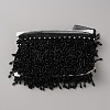Polyester & Glass Rhinestone & Imitation Pearl Beaded Tassel Ribbon DIY-WH20076-47C-1