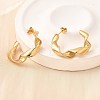 304 Stainless Steel Twist C-Shaped Stud Earrings EJEW-A139-01G-3