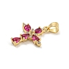 Rack Plating Brass Micro Pave Cubic Zirconia Pendants X-KK-C074-32G-01-2