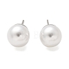 Brass ABS Imitation Pearl Stud Earrings EJEW-B132-01C-P-4