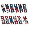 12Pcs Flower Printed Polyester Necklace Anti-Winding Display Cards CDIS-OC0001-14G-1