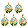 5Pcs Brass Enamel Pendants KK-SZ0002-58B-1