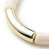 Acrylic Curved Tube Beaded Stretch Bracelet for Women BJEW-JB08439-05-5