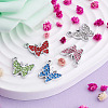 30Pcs 5 Colors Zinc Alloy Butterfly Jewelry Charms FIND-TA0001-61-10