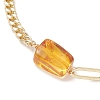 Rectangle Natural Amber Bead Link Bracelets BJEW-JB13365-4