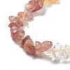 Natural Quartz Crystal & Strawberry Quartz & Citrine Beads Strands G-L610-A24-01-4