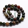 Natural Indian Agate Faceted Round Beads Strands G-E320G-10mm-01-2