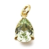 Brass Glass Charms KK-V011-31G-1