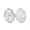 Carved Natural White Shell Cabochons SSHEL-N038-08B-1