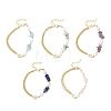 Natural Gemstone Chip Beads Link Bracelets BJEW-JB12884-2