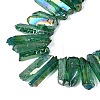 Spray Painted Electroplate Natural Quartz Crystal Points Beads Strands G-Q610-02E-3