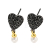 Rack Plating Brass Micro Pave Cubic Zirconia Stud Earring EJEW-C102-09EB-1
