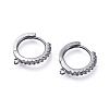 Brass Micro Pave Cubic Zirconia Huggie Hoop Earring Findings ZIRC-G156-07B-1