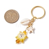 Tortoise Glass Seed Beaded Keychain KEYC-MZ00023-01-3