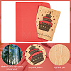 Rectangle with Pattern Wooden Greeting Cards DIY-CP0006-75M-5