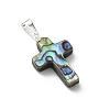 Natural Abalone Shell/Paua Shell Pendants PALLOY-JF05394-2