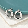 304 Stainless Steel Oval Stud Earrings EJEW-M073-06P-1