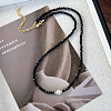 Faceted Glass & Imitaion Pearl Beaded Necklaces PZ5058-5-1