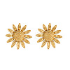 304 Stainless Steel Flower Stud Earrings for Women WGCA36C-01-4