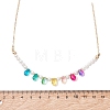 Glass & Shell Pearl Pendant Necklaces NJEW-TA00225-4