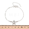 Alloy Micro Pave Clear Cubic Zirconia Link Bracelets for Women AL-CBA3C8B-04P-3