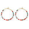 Bohemian Handmade Glass Seed Beads Hoop Earrings XQ3444-2-1