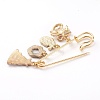 Christmas Theme Brass Safety Brooch X-JEWB-BR00046-03-3