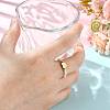 Natural Freshwater Pearl & 304 Stainless Steel Bead Finger Rings RJEW-FS00001-17-5