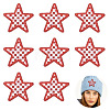 8Pcs Star with Lattice Computerized Embroidery Polyester Iron on/Sew on Patches PATC-TA0001-49B-2
