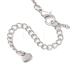 Alloy Rose Flower and Round Shell Pearl Pendant 304 Stainless Steel Cable Chain Necklaces for Women NJEW-JN05759-02-5