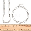 304 Stainless Steel Paperclip Chains Bracelet & Necklace Jewelry Sets SJEW-L199-02P-5