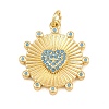 Brass Micro Pave Sky Blue Cubic Zirconia Pendants CU-CBA4A93-02C-G-1