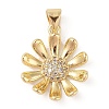 Brass Micro Pave Clear Cubic Zirconia Pendants ZIRC-P121-05A-G-1