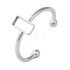 Non-Tarnish 304 Stainless Steel Open Cuff Ring Components X-STAS-I306-02P-1