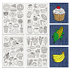 4 Sheets 11.6x8.2 Inch Stick and Stitch Embroidery Patterns DIY-WH0455-042-1