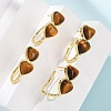 Valentine's Day Heart Natural Tiger Eye Stud Earrings EJEW-T053-01G-11-1