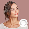 Bridal Flower Rhinestone Mesh Veil Cloth Hair Bands OHAR-WH0001-14A-5
