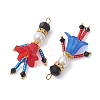 2Pcs Glass Seed Bead and Acrylic Big Pendants PALLOY-MZ01290-3