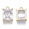 Brass Cubic Zirconia Charms X-KK-S348-503-NF-2