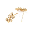 SHEGRACE Leafy Branch Brass Micro Clear Pave Cubic Zirconia Stud Earrings XGRQ4N292-717G-2