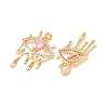 Brass Micro Pave Cubic Zirconia Pendants KK-D223-05G-3