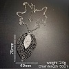 Vintage Alloy Crystal Rhinestone Hollow Leaf Pendant Necklaces for Women LS-ET3744-4