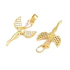 Brass Micro Pave Pink Cubic Zirconia Pendants CU-CBABDE1-10G-2