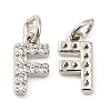 Brass Micro Pave Grade AAA Cubic Zirconia Charms ZIRC-P067-11P-F-NR-2