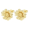 Valentine's Day Flower Brass Stud Earrings EJEW-D351-03G-2