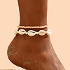 Glass Seed Beaded Stretch Anklets WGF5463-07-1