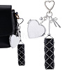 1Pc Heart Alloy & 667 Stainless Steel Macrame Pouch Pendant Decorations HJEW-CP0001-49A-1