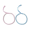 2Pcs 2 Colors Nylon Cord Braided Wave Cord Bracelets BJEW-JB10743-1