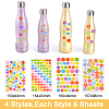 4 Bags 4 Styles Flat Round & Flower & Star & Heart Colorful Self-Adhesive Paper Gift Tag Stickers AJEW-GO0001-03-2
