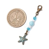 Ocean Theme Alloy Charm & Glass Beads Pendant Decorations HJEW-JM03158-02-3